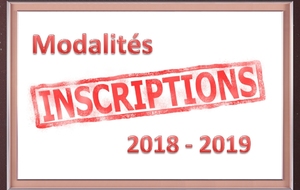 Inscriptions 2018 - 2019