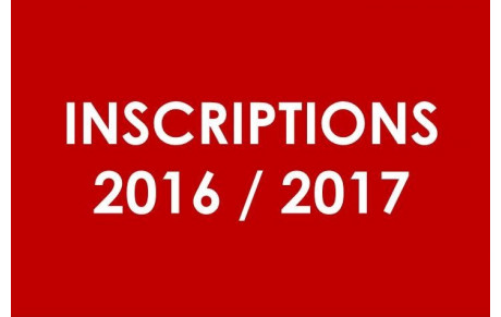Inscriptions 2016 - 2017