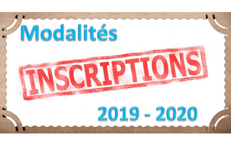 Inscriptions 2019 - 2020